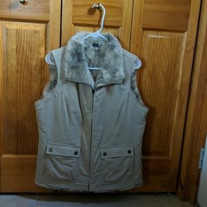 Tribal faux fur vest